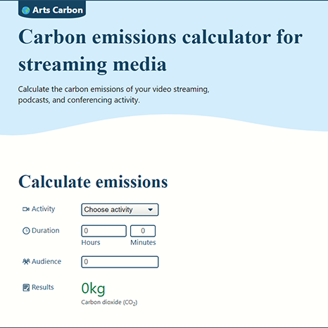 screen capture of the arts carbon dot com website.