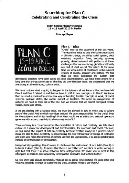 Configure Searching for Plan C: Celebrating and Cerebraling the Crisis