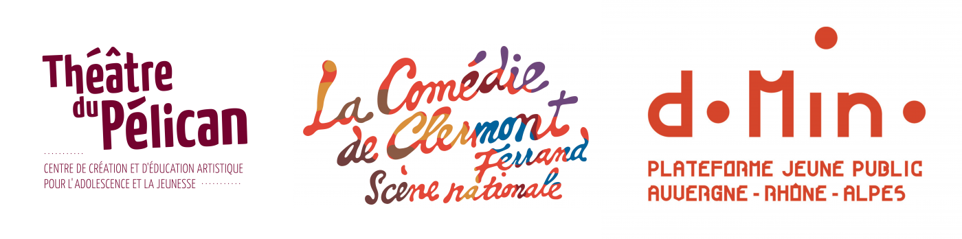 Logos of Théâtre du Pélican, Comédie de Clermont and Domino 