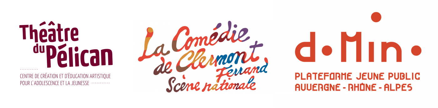 Logos of Théâtre du Pélican, Comédie de Clermont and Domino