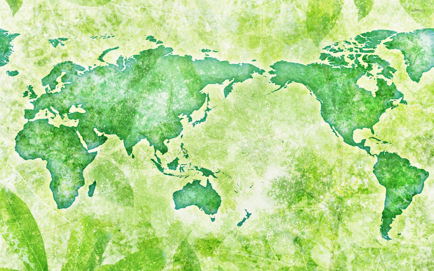 A map of the world in shades of green