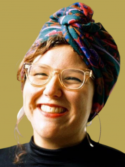 Profile picture of Bek Berger on golden background