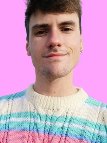Profile picture of Jeremy Gobin on pink background