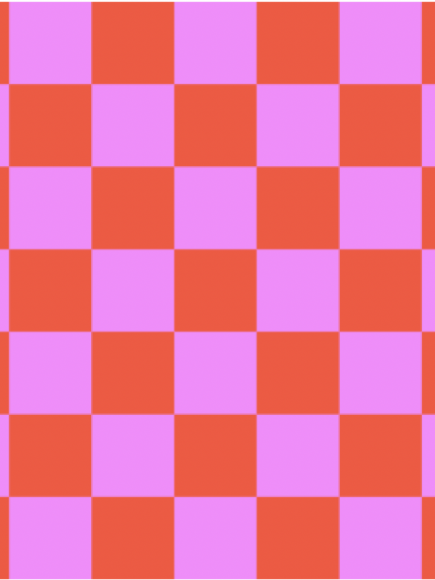 Pink and orange squares in chess pattern