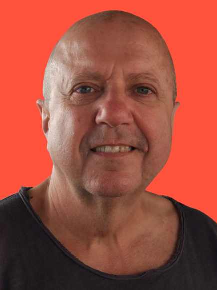 Profile picture of Toni Gonzalez on orange background