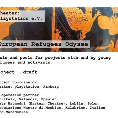Macedonian Center ITI/Produkcija Joins European Refugees Odyssey Macedonian Center ITI/Produkcija is proud to announce its participation as a partner in European Refugees Odyssey, a 16-month Erasmus+ small-scale partnership project coordinated by theatre: playstation e.V. (Hamburg). Together with partner organisations from Germany, Spain, Poland, and Italy, we will contribute to the creation of innovative seminar formats and tools for artistic and socio-cultural work with young refugees and activists. The p