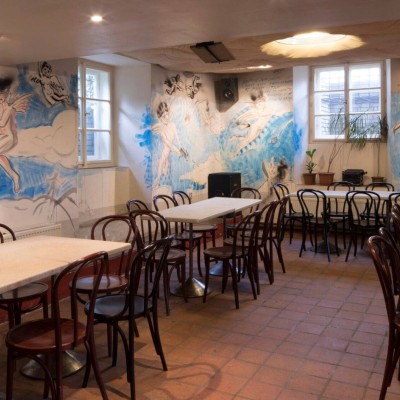 the interior of the Cafe