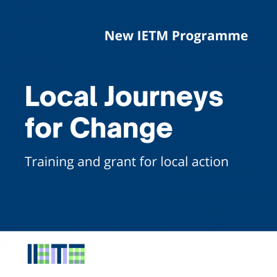 Cover displaying "Local Journeys for Change: Training and grant for local action" in white on a dark blue background
